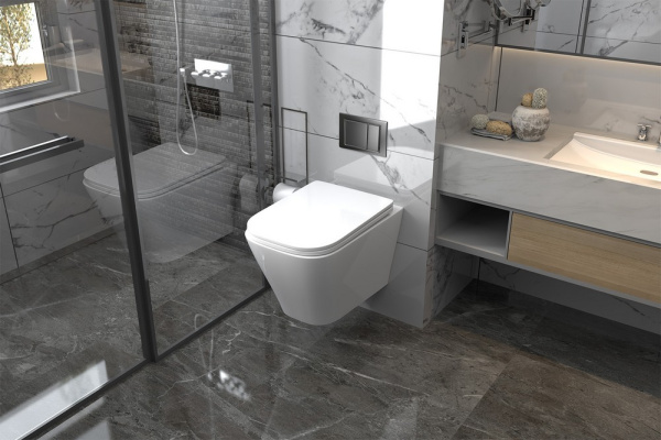 Комплект унитаза с инсталляцией Abber Rechteck AC1201-AC0105-AC0121 с клавишей хром