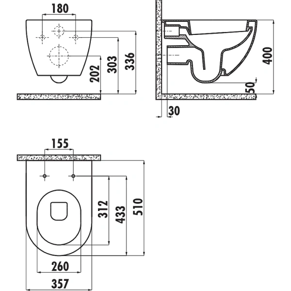 Унитаз подвесной Creavit Free FE320-11SM00E-0000 черный матовый