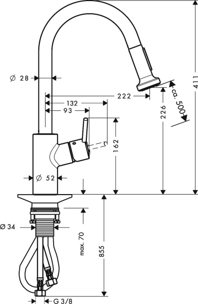 Смеситель для кухни hansgrohe Talis-S Variarc 14877000