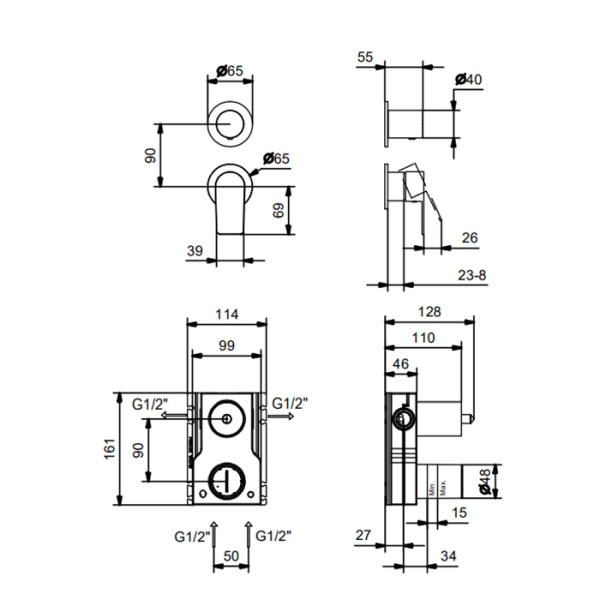 Смеситель для душа Fantini Myo 61 02 V681B