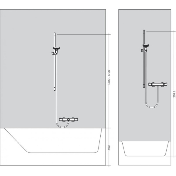 Душевая штанга hansgrohe Unica Croma 65 см 26503000 со шлангом хром