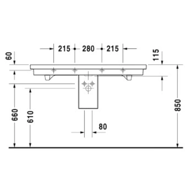 Раковина 120x50,5 см Duravit 2nd Floor 0491120000