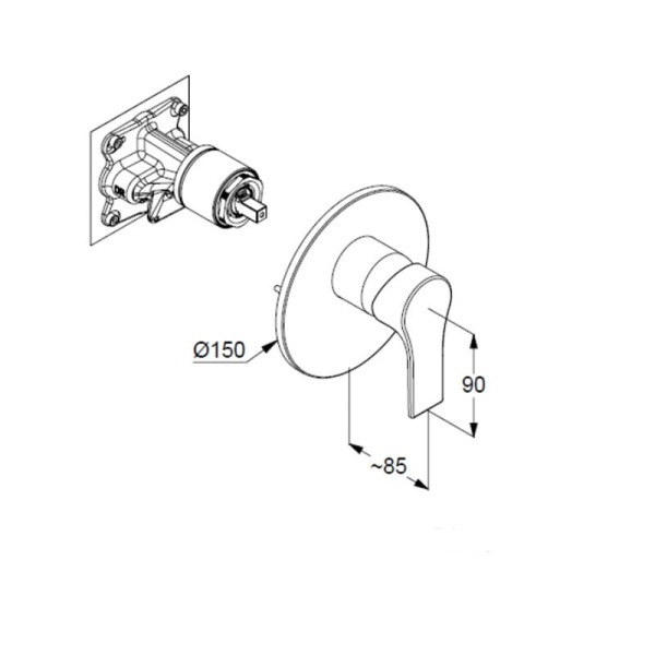 Смеситель для душа Kludi Zenta SL 487553965 черный матовый