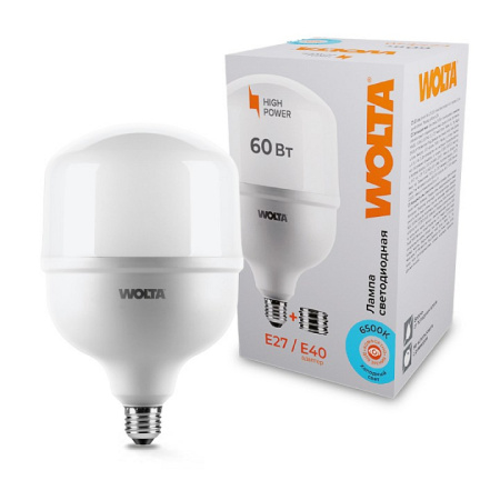Лампа светодиодная Wolta Е27/Е40 60Вт 6500K 25WHP60E27/40