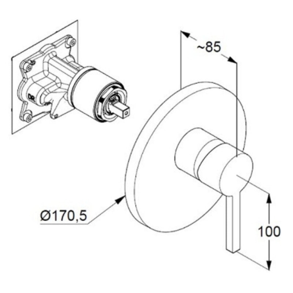 Смеситель для душа Kludi Nova Fonte 206553915 черный матовый
