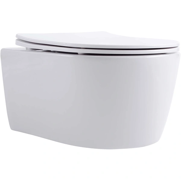 Унитаз подвесной Aquatek Европа AQ1106T-00 безободковый, торнадо, с сиденьем микролифт, белый