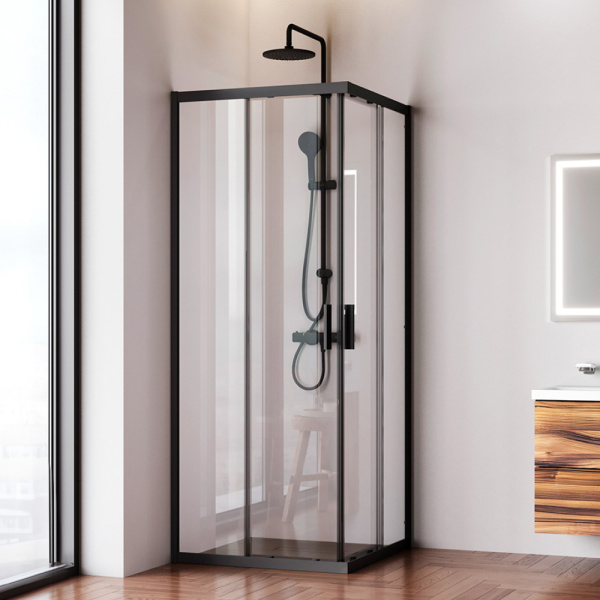 Душевой уголок AM.PM Gem 80x80 W90G-403-8080-BT черный матовый