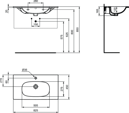 Раковина Ideal Standard Tesi T350901