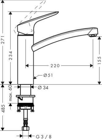 Смеситель для кухни hansgrohe Logis 71832000