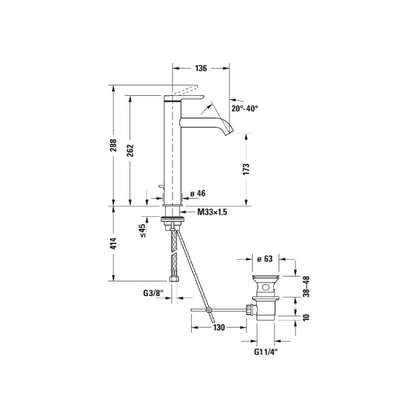 Смеситель для раковины Duravit C.1 C11030001010
