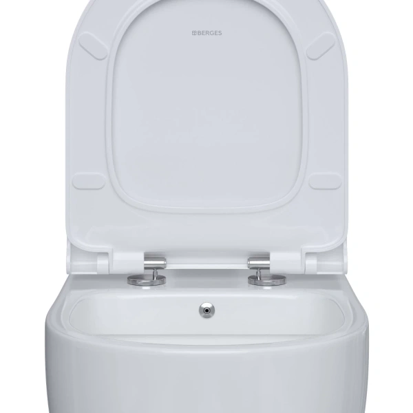 Унитаз подвесной Berges Ego XL 082138 безободковый, с функцией биде, с сиденьем микролифт, белый