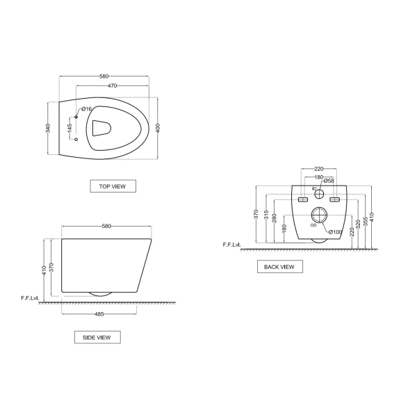 Унитаз подвесной Jaquar Vignette VGS-WHT-81953UF безободковый, с сиденьем микролифт, белый