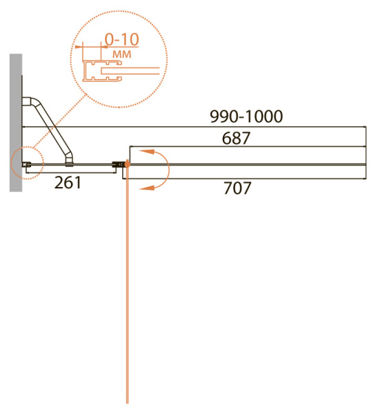 Шторка на ванну Cezares Relax 100 RELAX-V-11-100/140-C-Bi белый