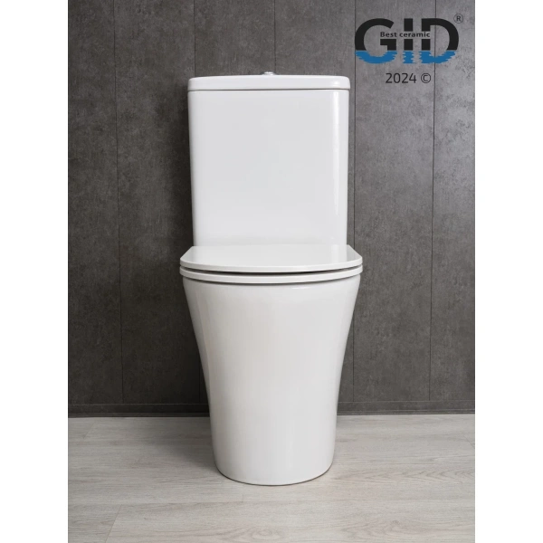 Унитаз-компакт GID Tn2124 безободковый, с сиденьем микролифт, белый