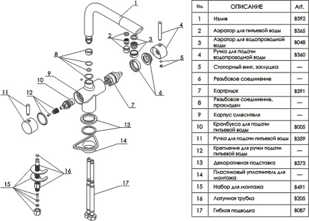 Смеситель для кухни WasserKRAFT A8017