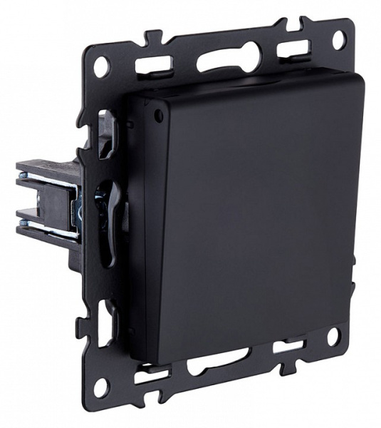 Розетка с заземлением с крышкой, без рамки Kollinger Asthetik AS-015BK