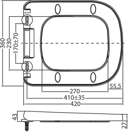 Крышка-сиденье BelBagno Albano BB120SC с микролифтом петли хром