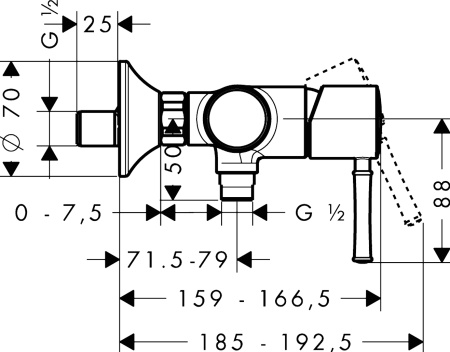 Смеситель для душа hansgrohe Talis Classic 14161000