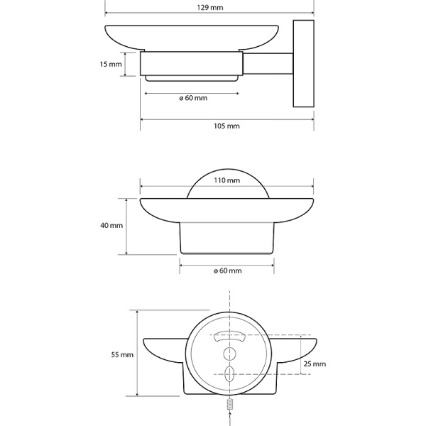 Мыльница Bemeta Brilo 161108042
