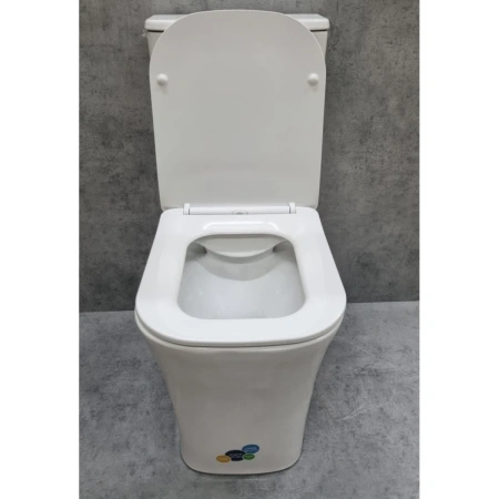 Унитаз-компакт CeramaLux 1218A безободковый, с сиденьем микролифт, белый