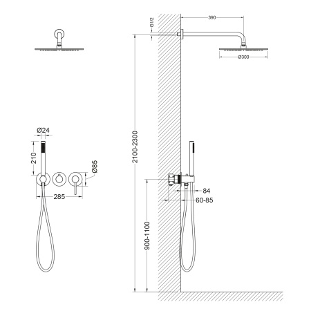Душевой комплект Timo Saona SX-2349/00SM