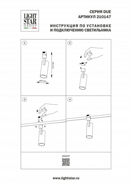 Светильник на штанге Lightstar Due Hermes 210147