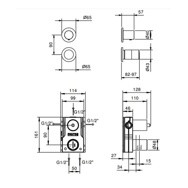 Смеситель для душа Fantini Nice 65 02 S189SB