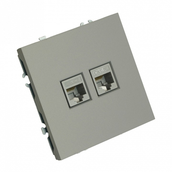Розетка двойная Ethernet RJ-45 без рамки Stekker Эмили 49952