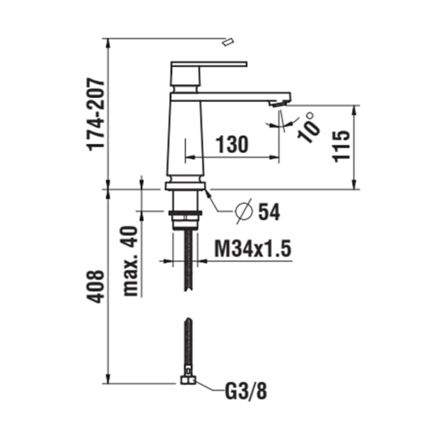 Смеситель для раковины Laufen New Classic HF900504100000