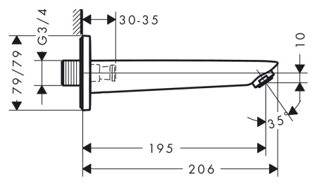 Излив для ванны hansgrohe Logis 71410000