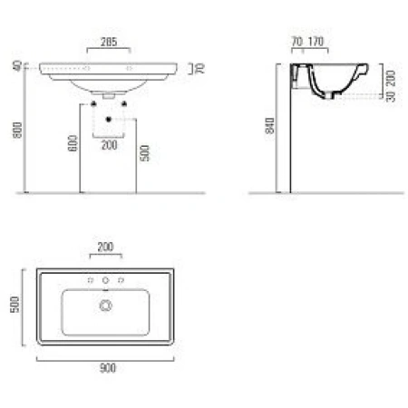 Раковина 90x50 см GSI Classic 8788111