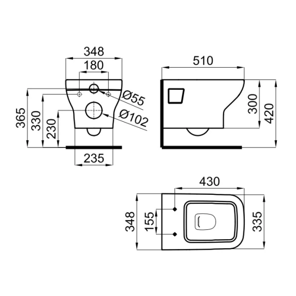 Унитаз подвесной Noken Urban-C N603470030 белый