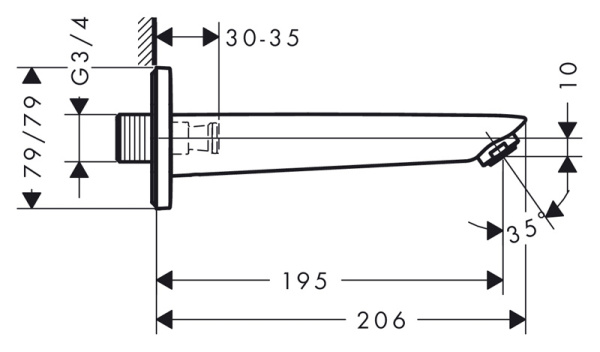 Излив для ванны hansgrohe Logis 71410000