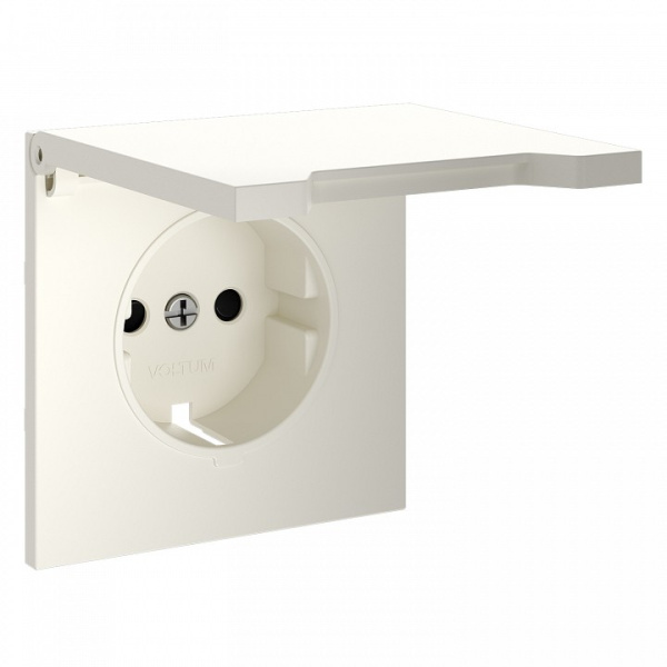 Накладка для розетки с заземлением и со шторками с крышкой Voltum S70 VLS000813