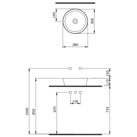 Раковина 38x38 см Berges Ego SL 181011