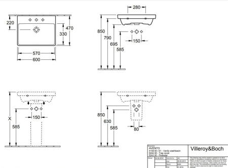 Раковина Villeroy&Boch Avento 415860R1