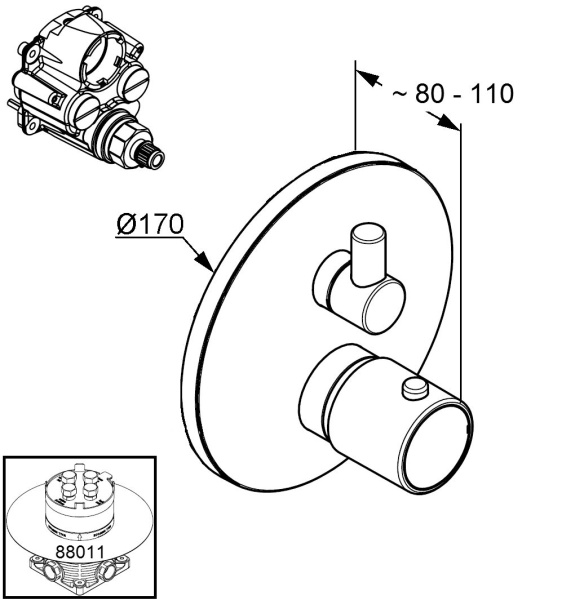 Смеситель для ванны Kludi O-Cean 388300545