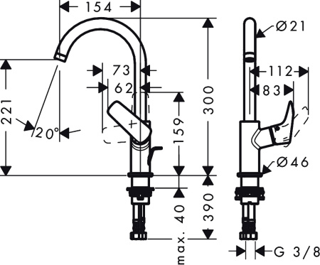 Смеситель для раковины hansgrohe Logis 71130000