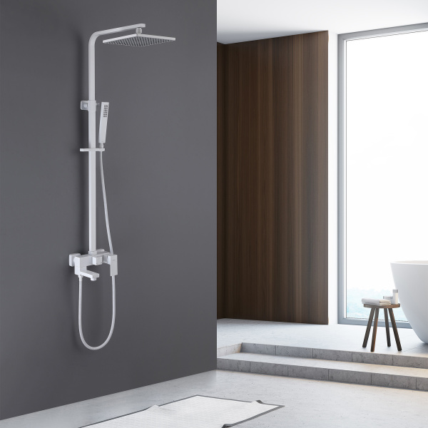 Душевая стойка Abber Daheim AF8216WL белая матовая