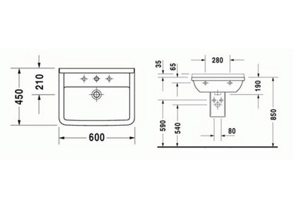 Раковина Duravit Starck 3 300600000