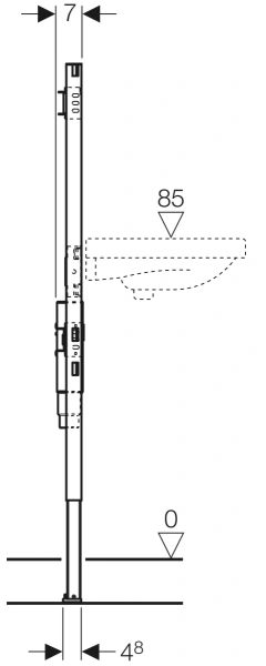 Монтажный элемент для умывальника, H130, настенный смеситель наружного монтажа Geberit Duofix 111.477.00.1