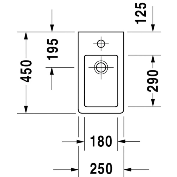 Раковина 45x25 см Duravit Vero 0702250000