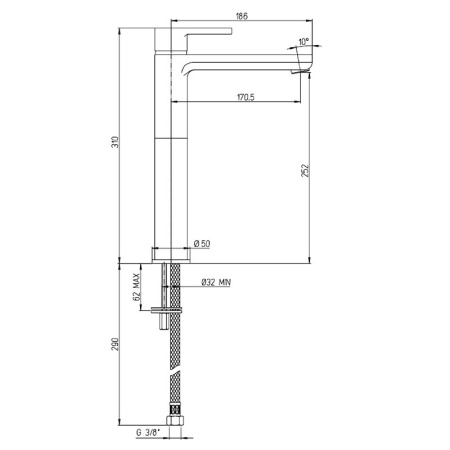 Смеситель для раковины Paini Arena 92YO205LLBLLMKM