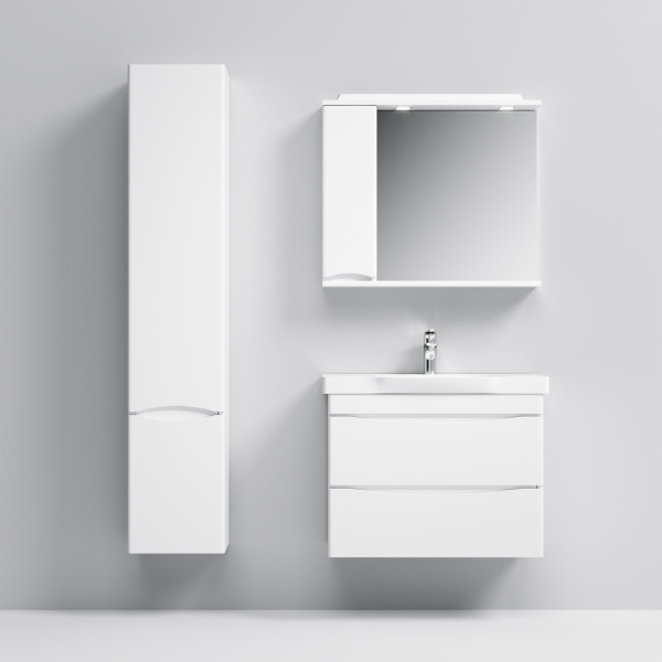 Зеркальный шкаф с подсветкой AM.PM Like M80MPL0801WG левосторонний белый глянец