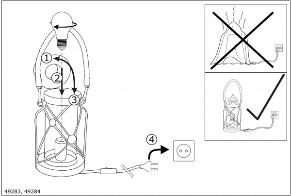 Настольная лампа декоративная Eglo Bradford 49284