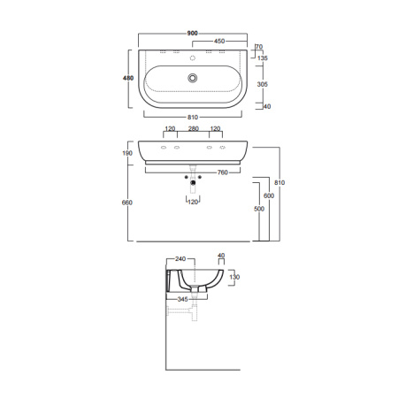 Раковина Simas E-Line 90 EL11bi*0