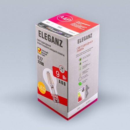 Лампа светодиодная Eleganz E27 9Вт 3000K 1381