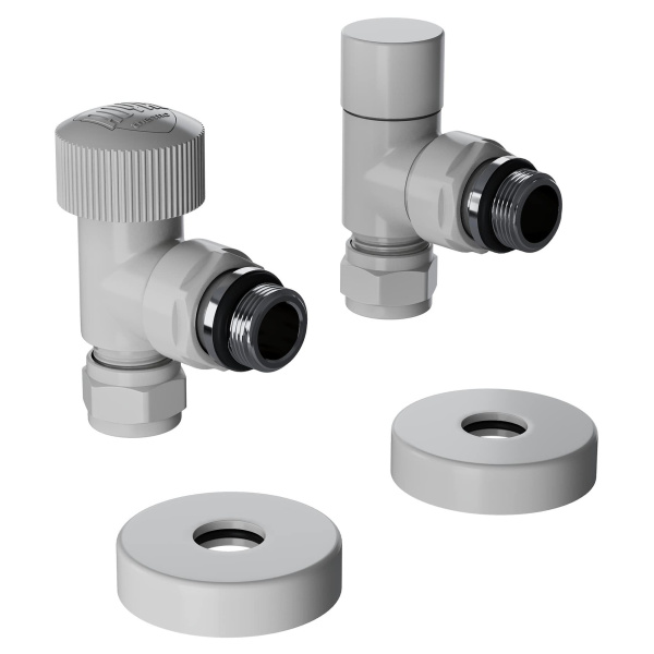 Набор термостатический угловой Royal Thermo Design Pro 15мм М30х1,5 (Белый)