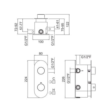 Смеситель для душа Carimali ilTondo 21228EST/A-CR
