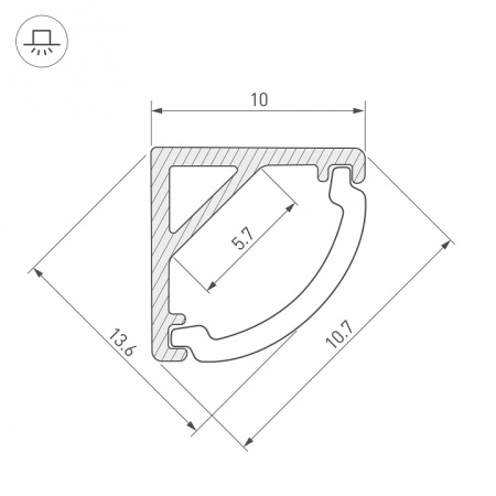 Профиль накладной угловой внутренний Arlight ARH-KANT 36321
